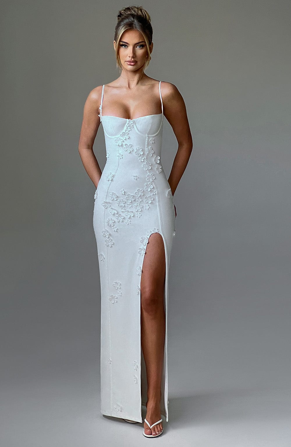 Fioraia Maxi Dress in Ivory Lined by Clandour, product photo 12