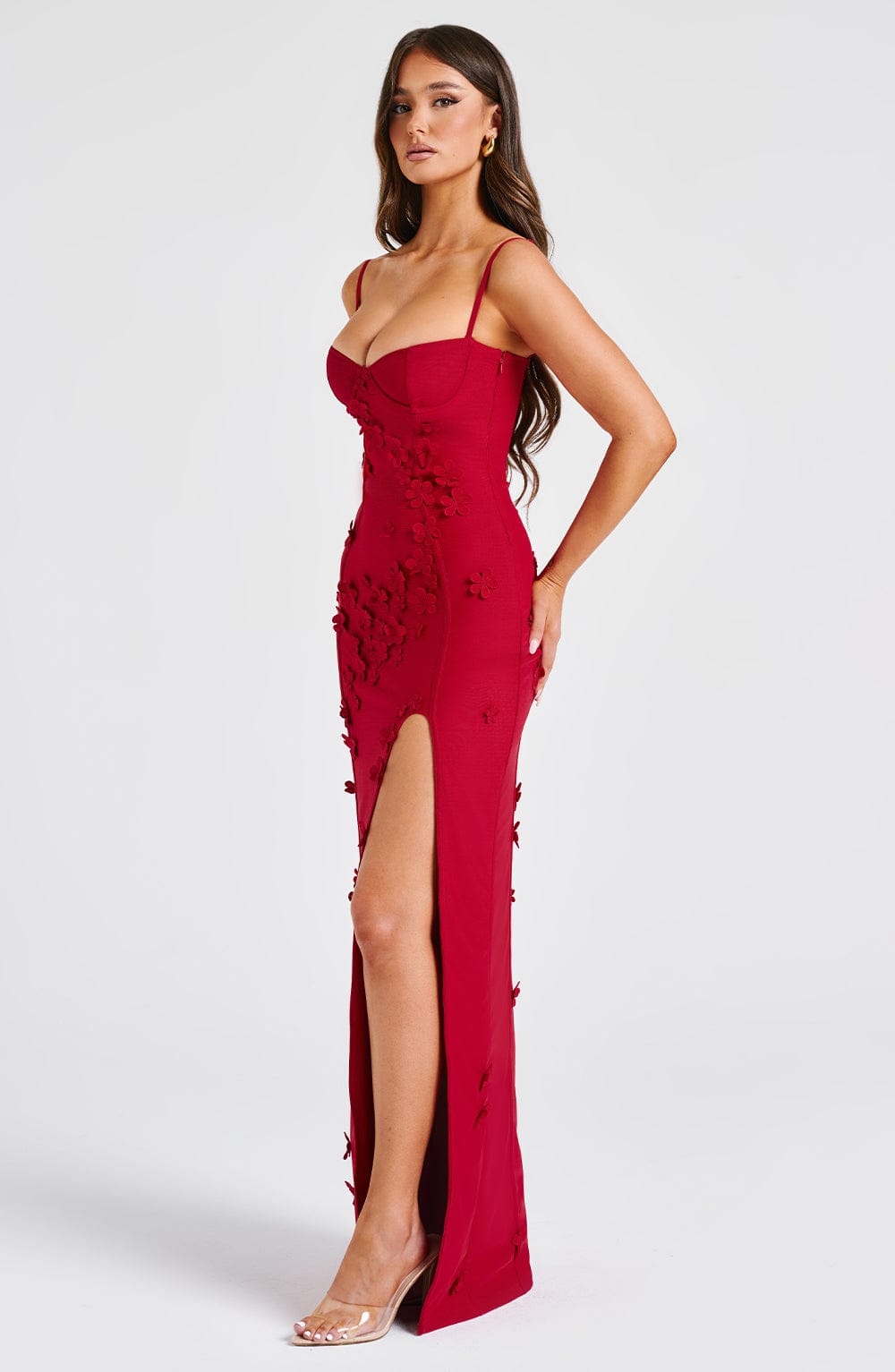 Fioraia Maxi Dress in Red Lined by Clandour, product photo 6