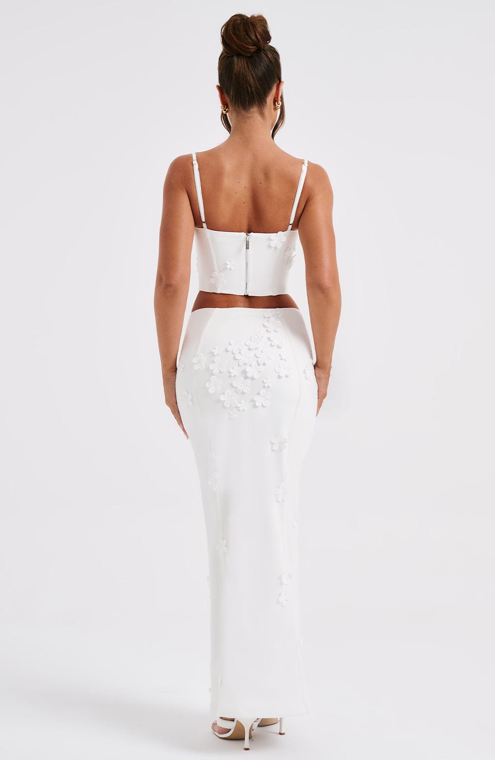Fioraia Maxi Skirt in White by Clandour, product photo 2