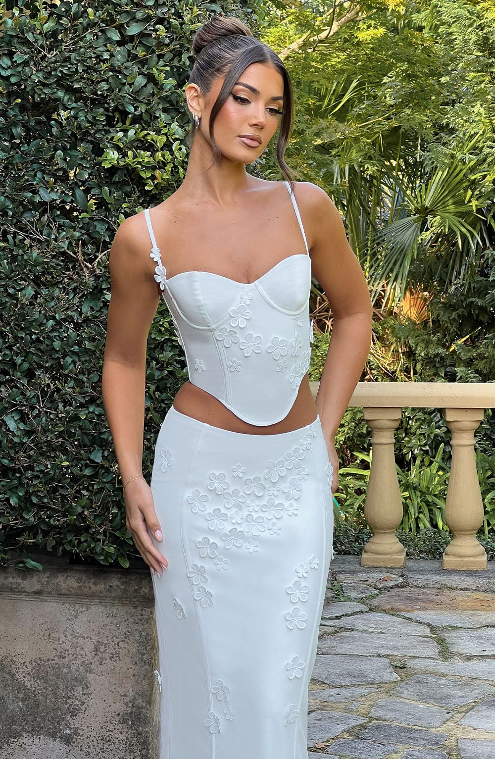 Fioraia Maxi Skirt in White by Clandour, product photo 3