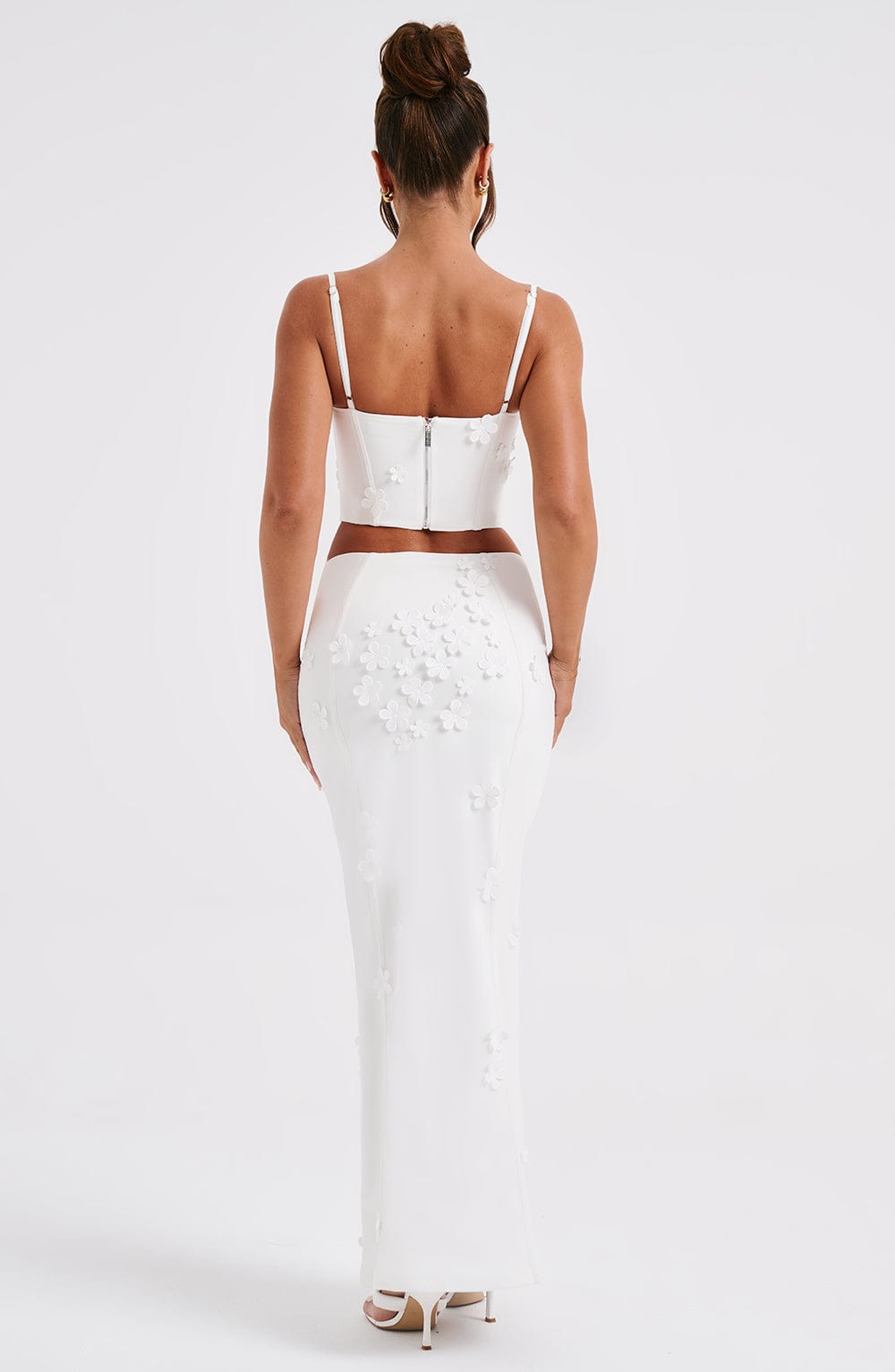Fioraia Maxi Skirt in White by Clandour, product photo 5