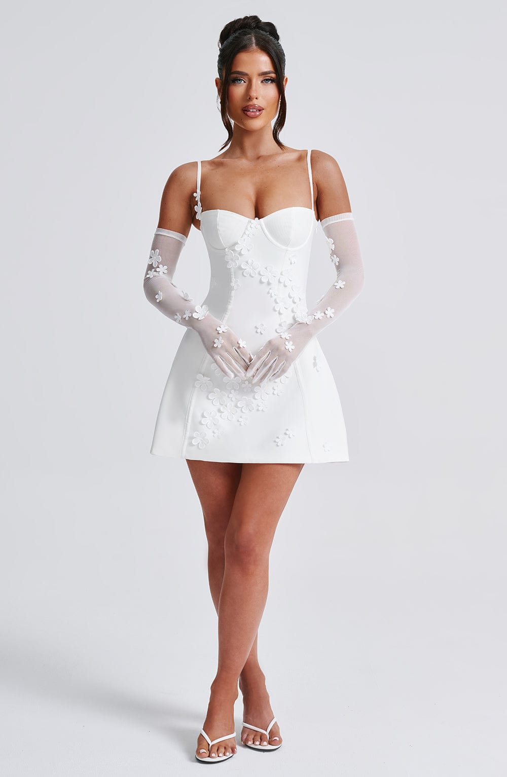 Fioraia Mini Dress in Ivory by Clandour, product photo 3