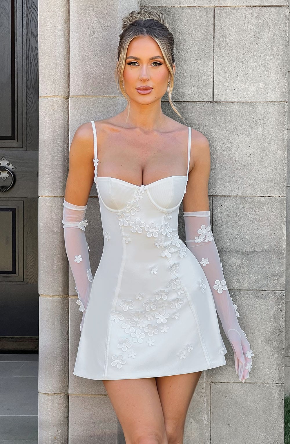 Fioraia Mini Dress in Ivory by Clandour, product photo 6