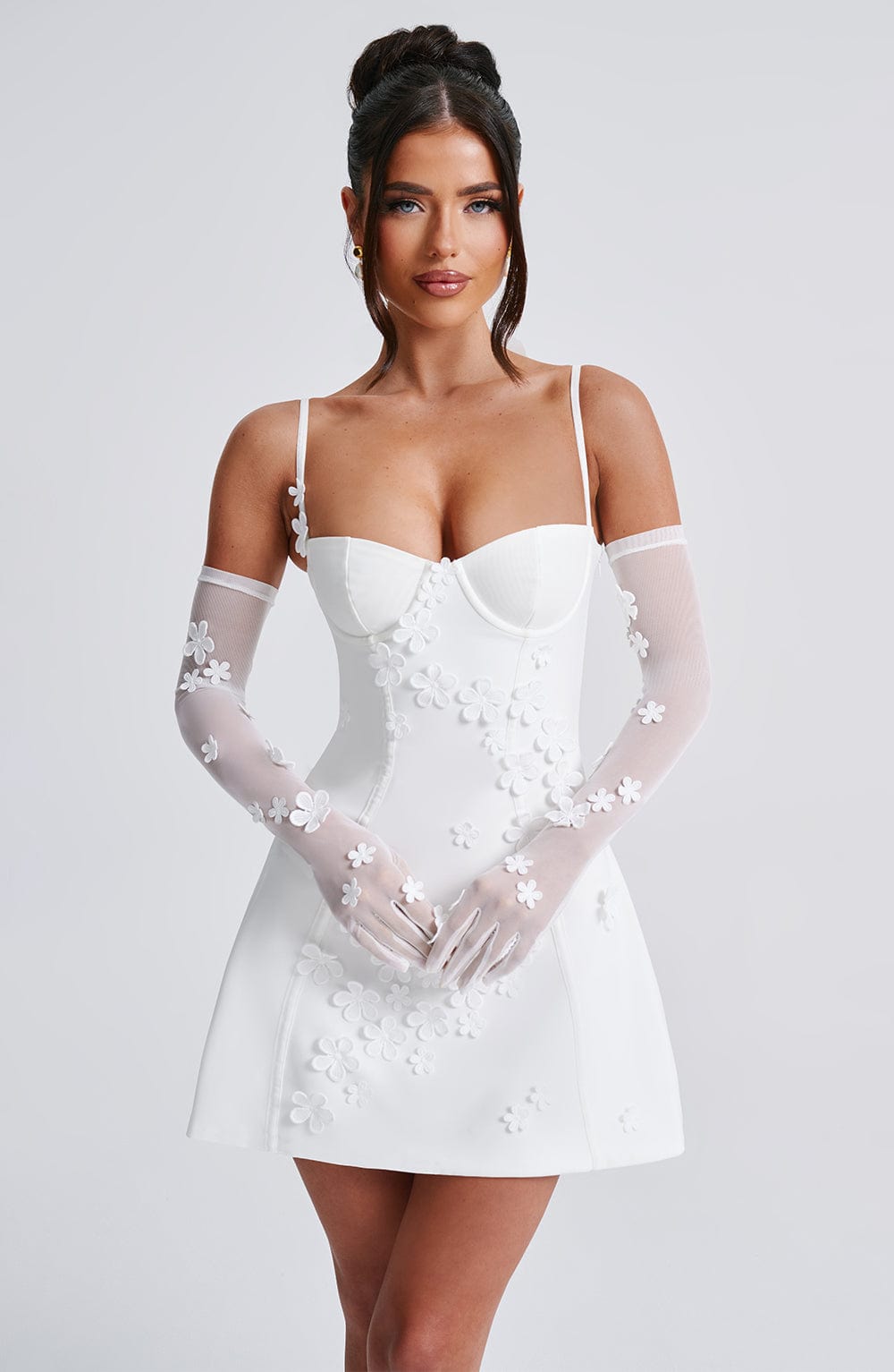 Fioraia Mini Dress in Ivory by Clandour, product photo 7