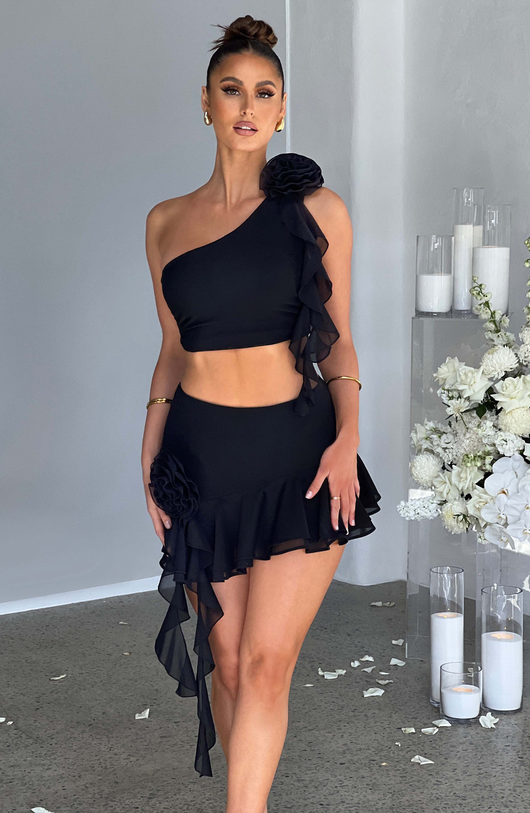 Fioraine Mini Skirt in Black by Clandour, product photo 7