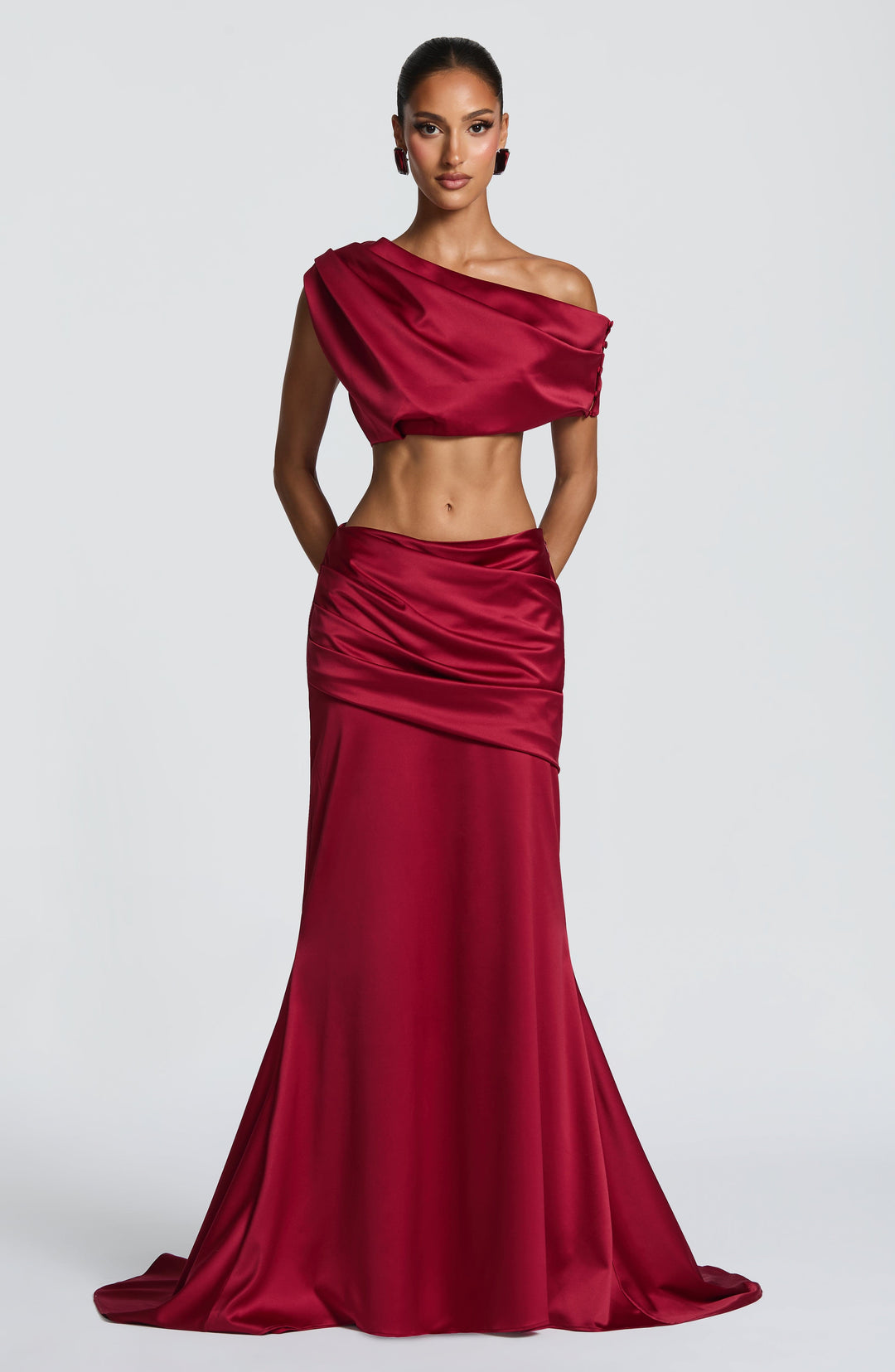 Fiorairis Top in Burgundy by Clandour, product photo 2