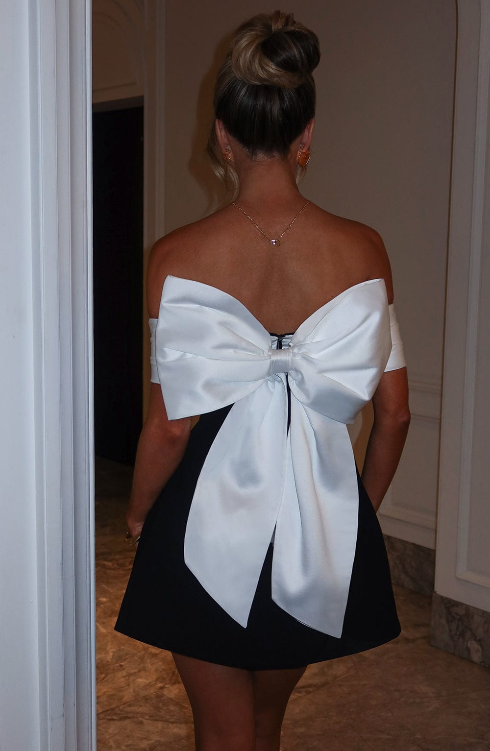 Fioraise Mini Dress in Black/White by Clandour, product photo 2