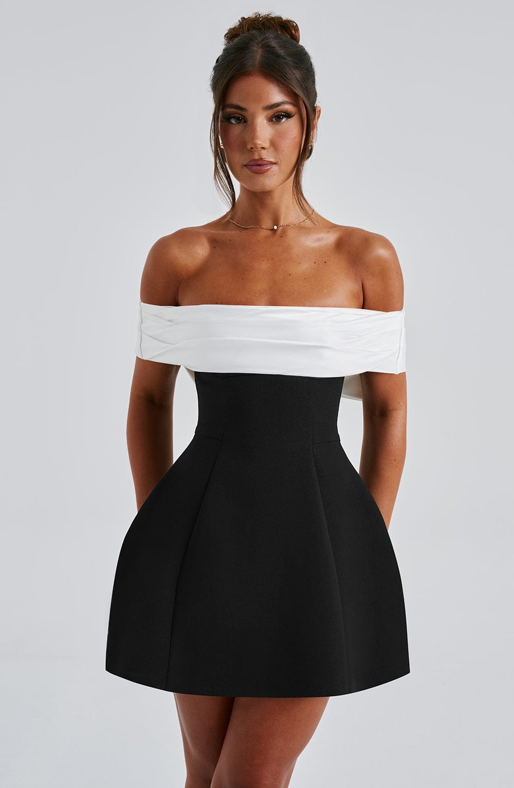 Fioraise Mini Dress in Black/White by Clandour, product photo 5