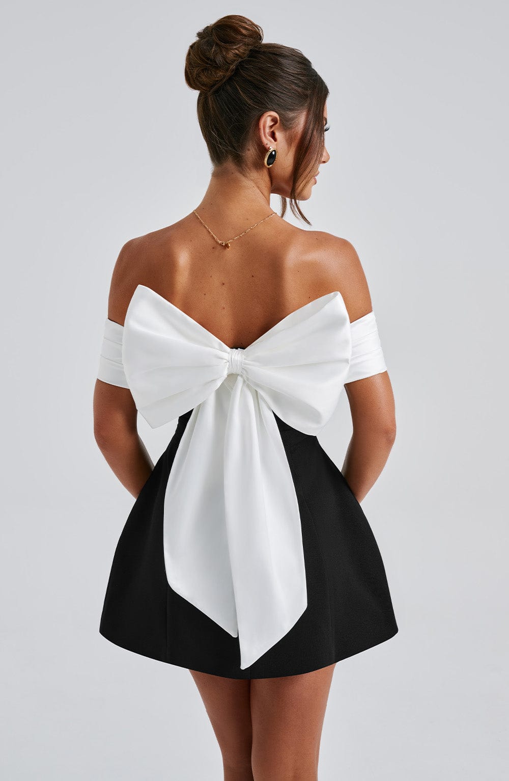 Fioraise Mini Dress in Black/White by Clandour, product photo 6