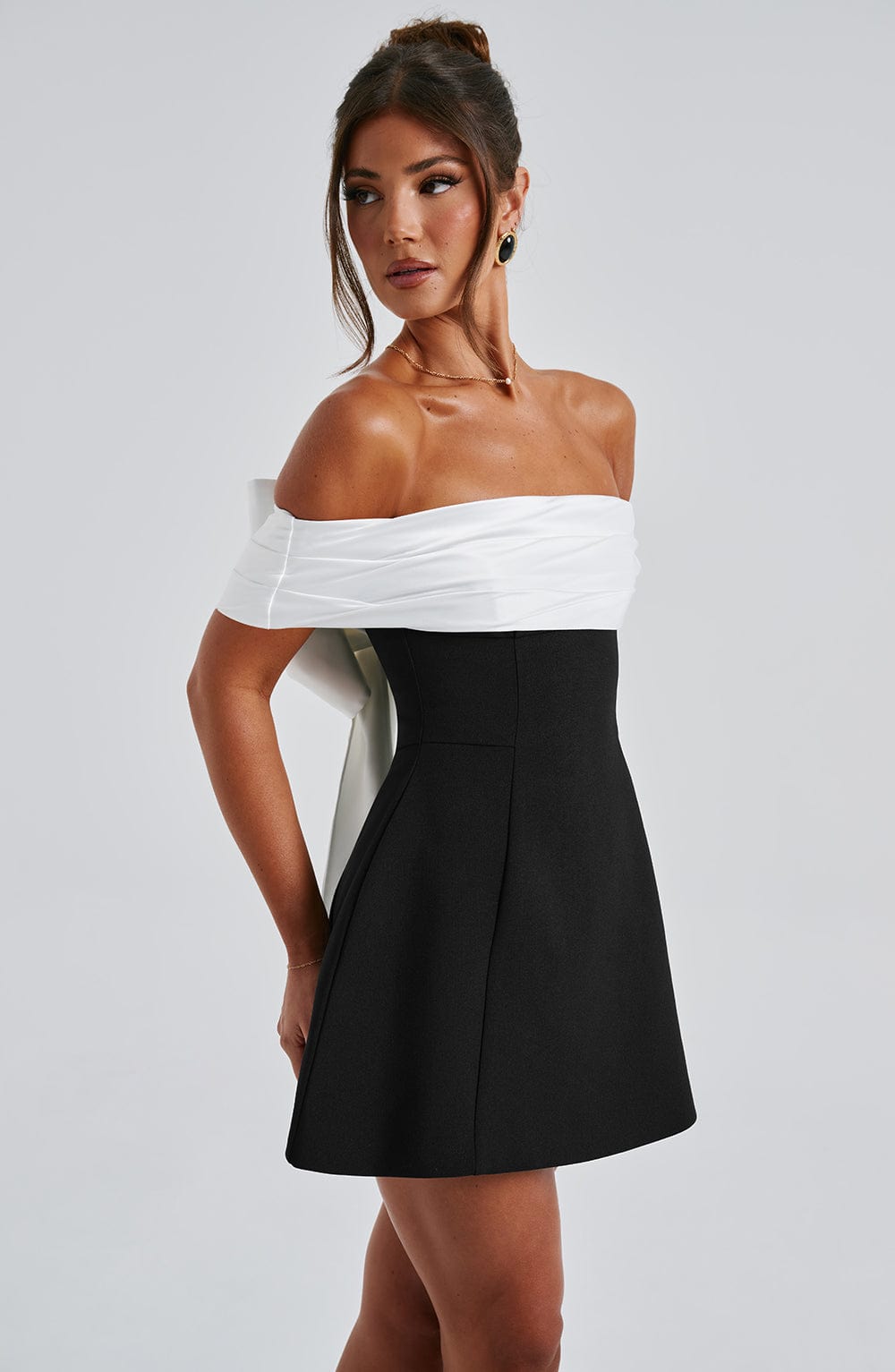 Fioraise Mini Dress in Black/White by Clandour, product photo 8