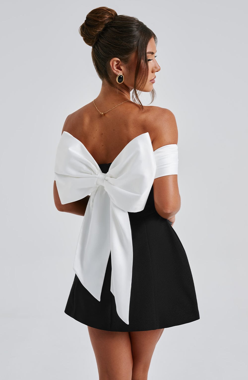 Fioraise Mini Dress in Black/White by Clandour, product photo 9