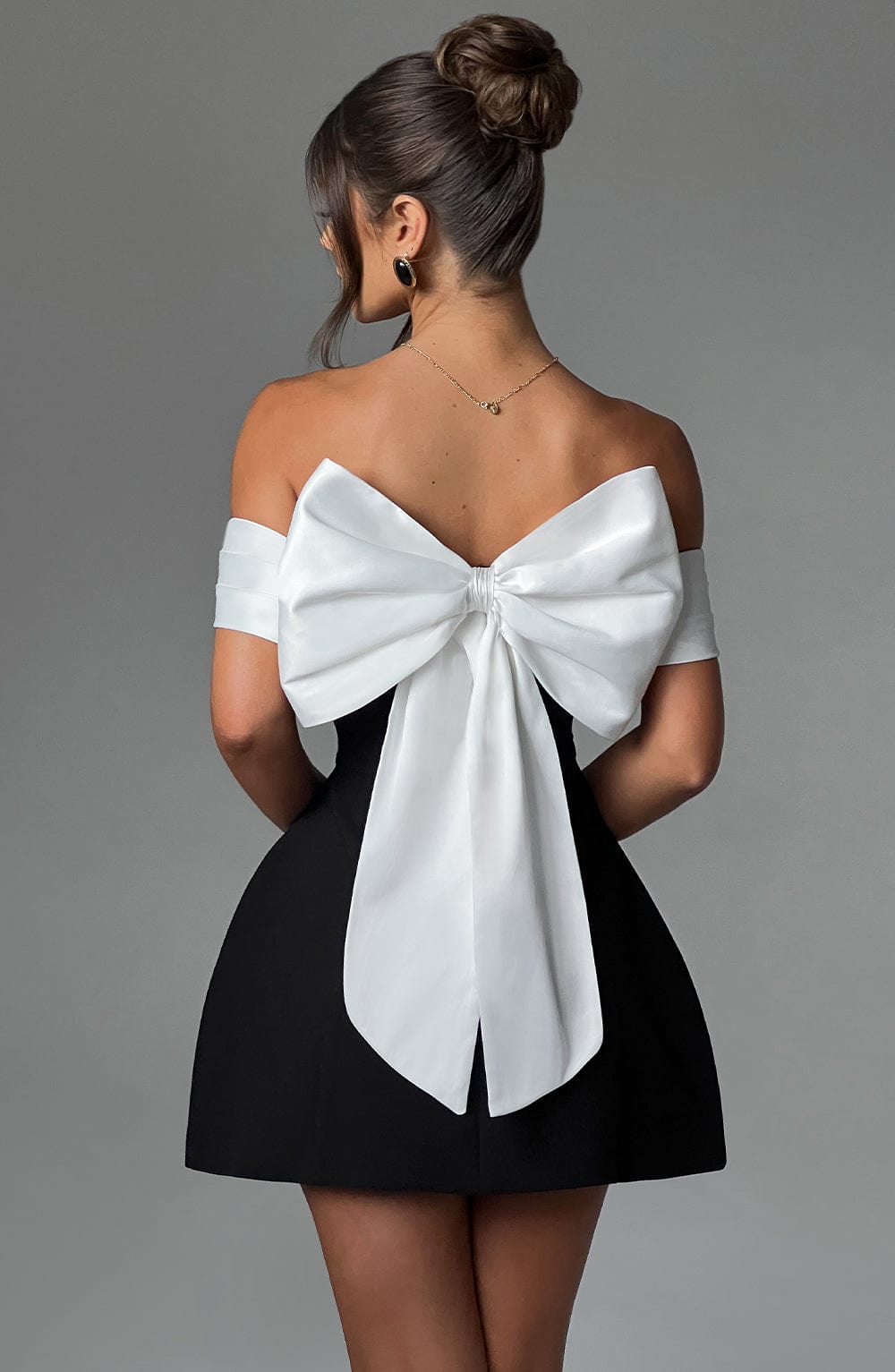 Fioraise Mini Dress in Black/White by Clandour, product photo 10