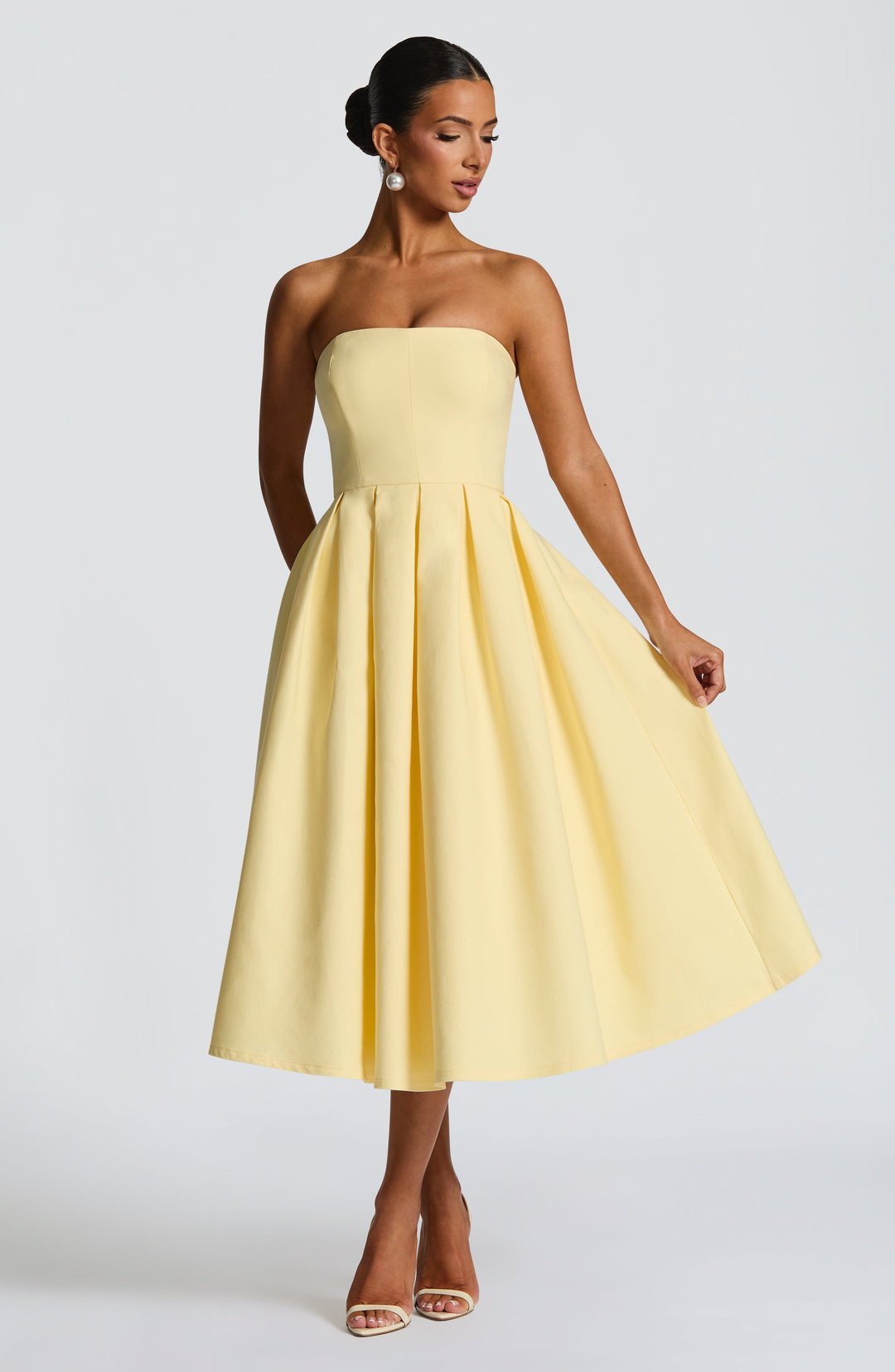 Fioralise Midi Dress in Lemon by Clandour, product photo 1