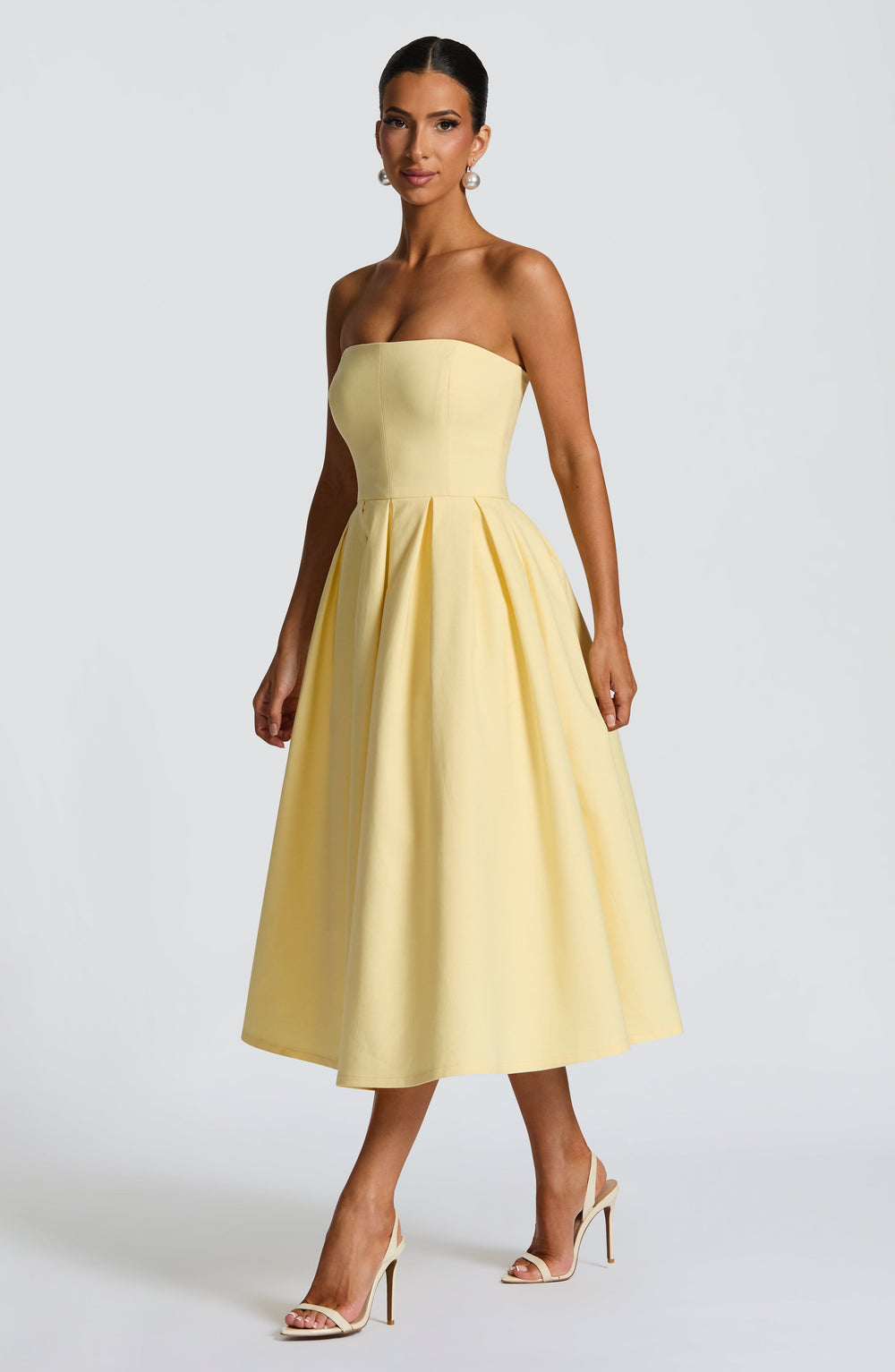 Fioralise Midi Dress in Lemon by Clandour, product photo 2