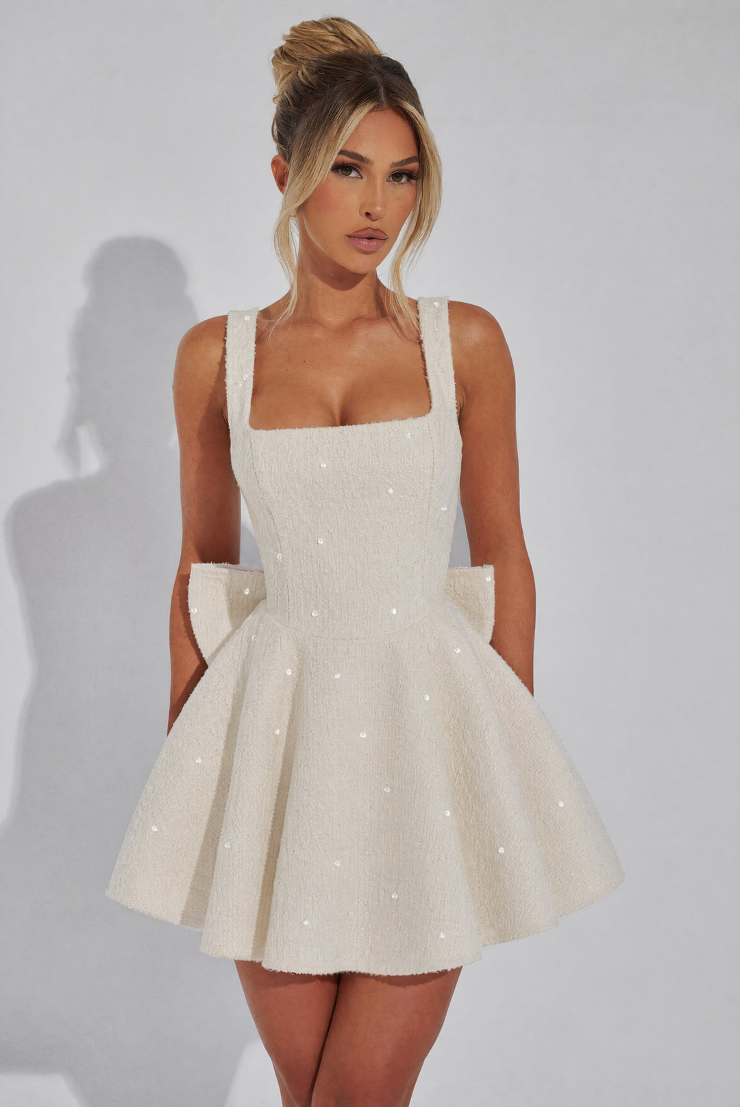 Clandour | Fioramira Mini Dress - Ivory - product photo 1