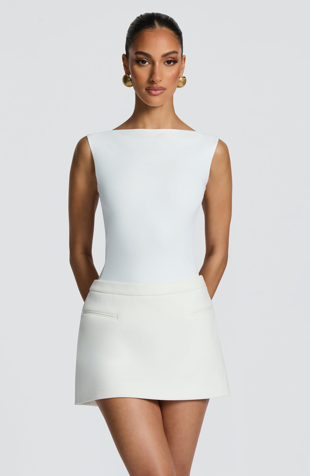 Fioranora Mini Skirt in Ivory by Clandour, product photo 1