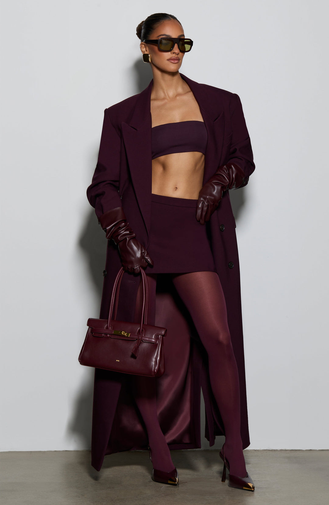 Fioranora Mini Skirt in Plum by Clandour, product photo 6