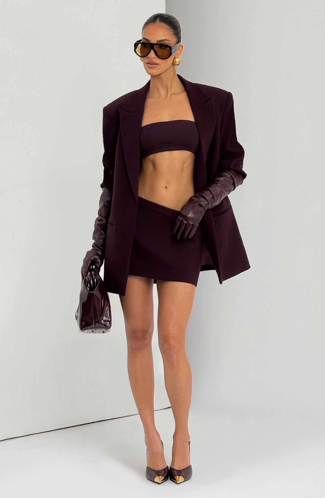 Fioranora Mini Skirt in Plum by Clandour, product photo 7