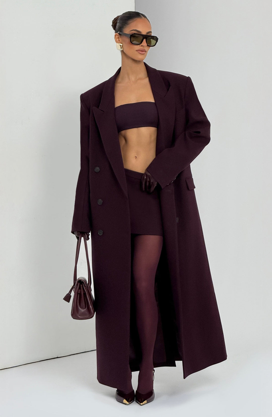 Fioranora Mini Skirt in Plum by Clandour, product photo 11