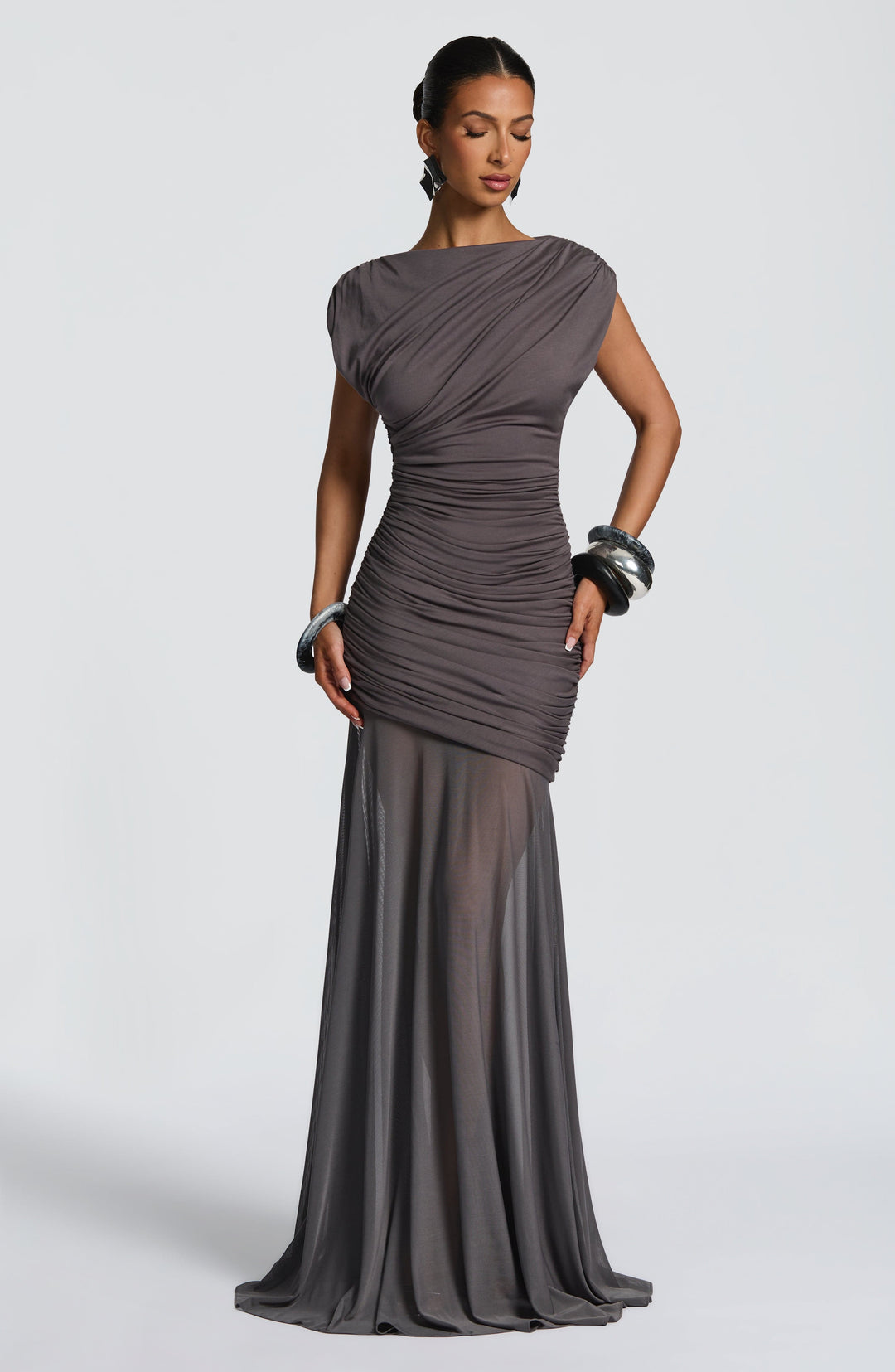 Fioraola Maxi Dress in Charcoal by Clandour, product photo 1