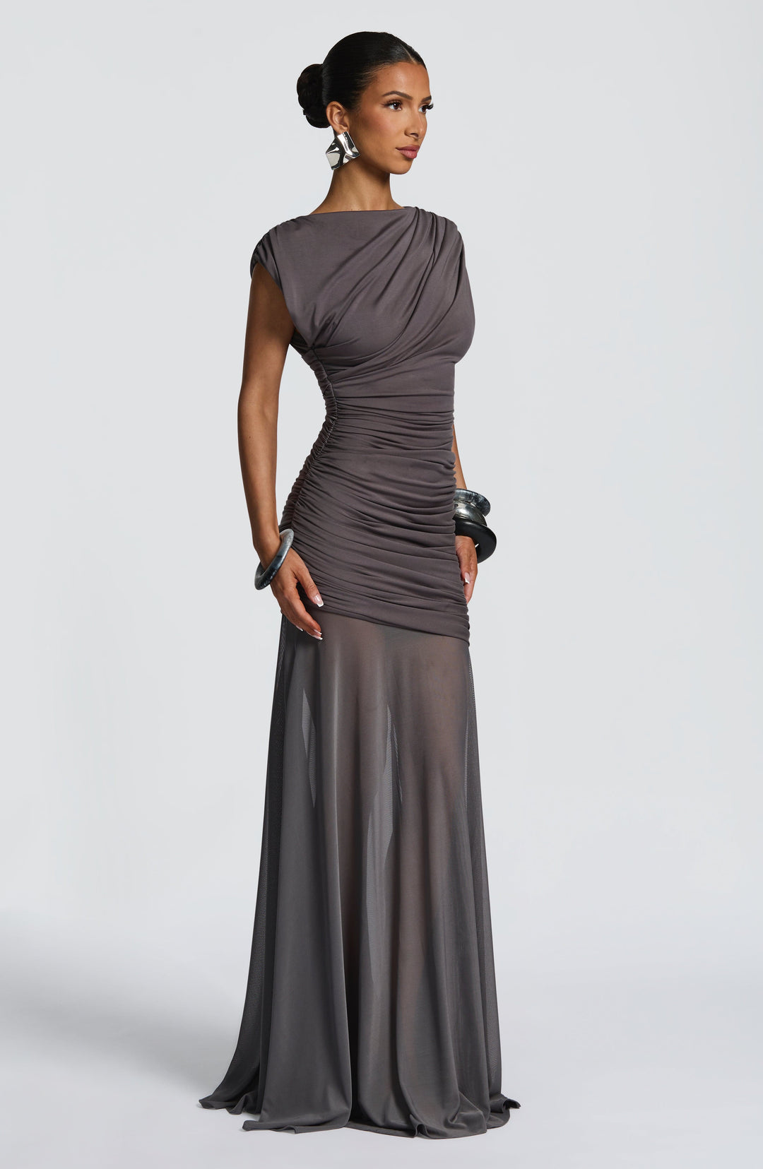 Fioraola Maxi Dress in Charcoal by Clandour, product photo 2