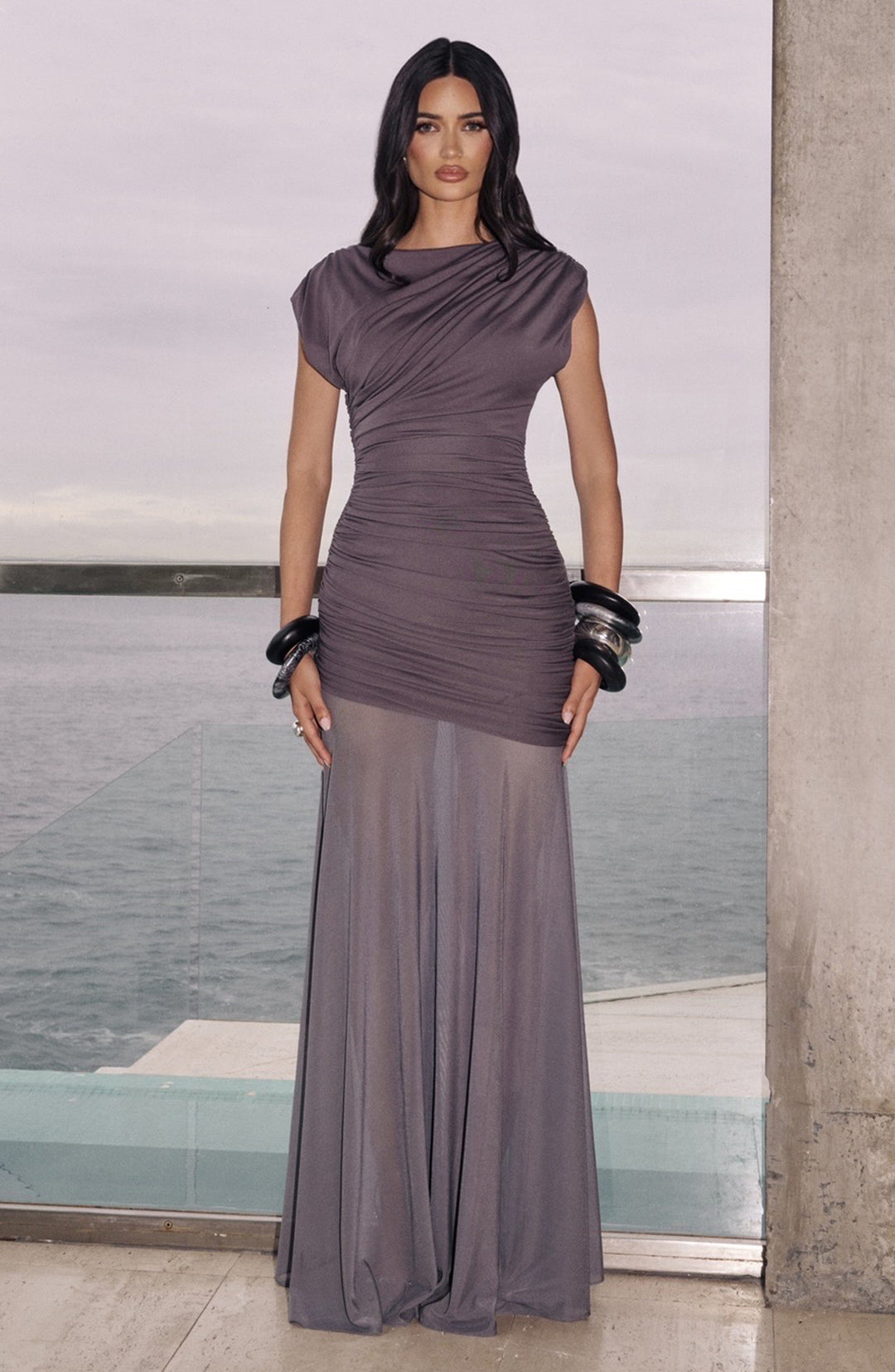 Fioraola Maxi Dress in Charcoal by Clandour, product photo 6