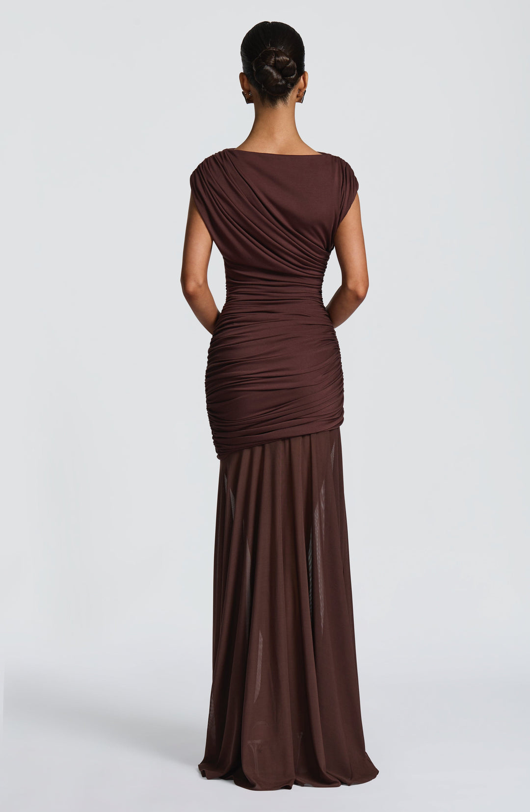 Fioraola Maxi Dress in Plum Brown by Clandour, product photo 4