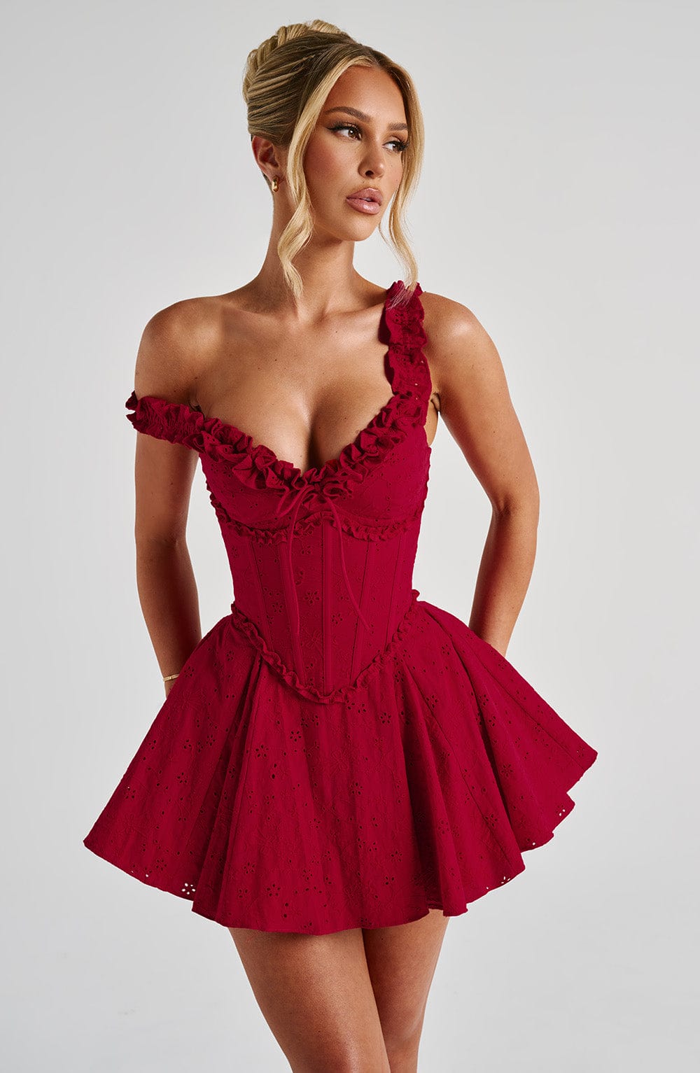 Giaelia Playsuit in Red by Clandour, product photo 2