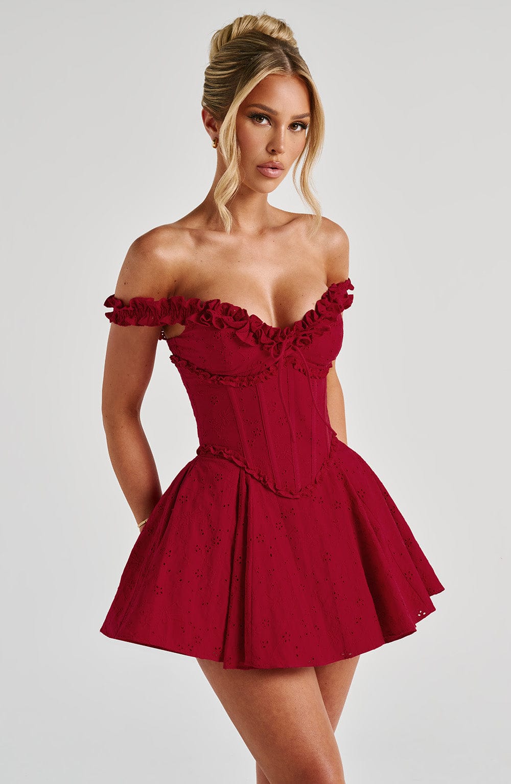 Giaelia Playsuit in Red by Clandour, product photo 6