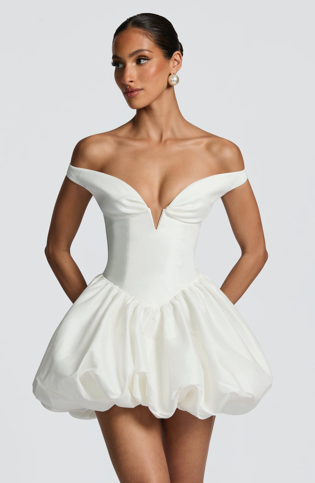Giaelle Mini Dress in Ivory by Clandour, product photo 5