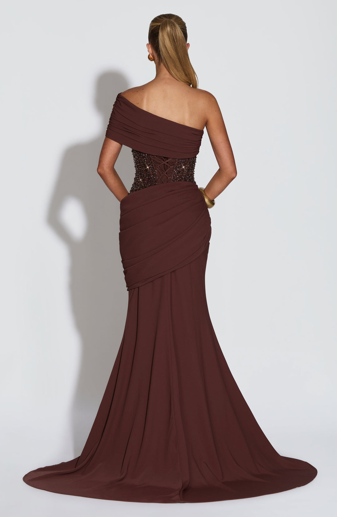 Giaena Gown in Plum Brown by Clandour, product photo 2