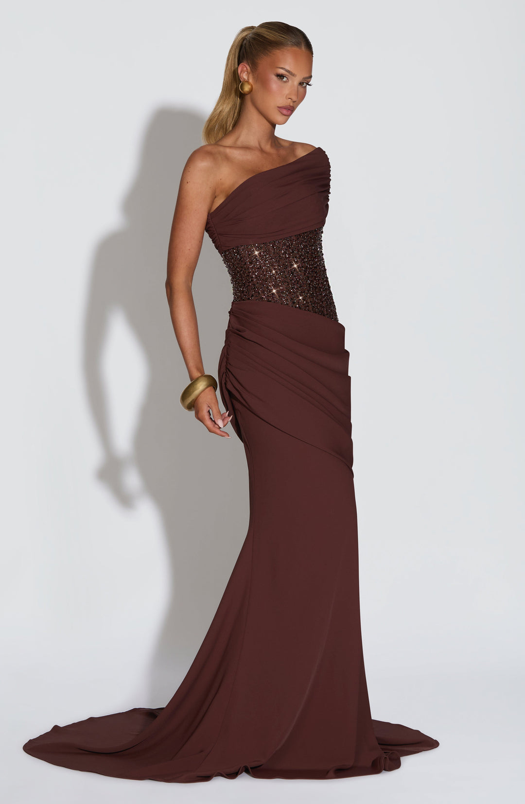 Giaena Gown in Plum Brown by Clandour, product photo 4