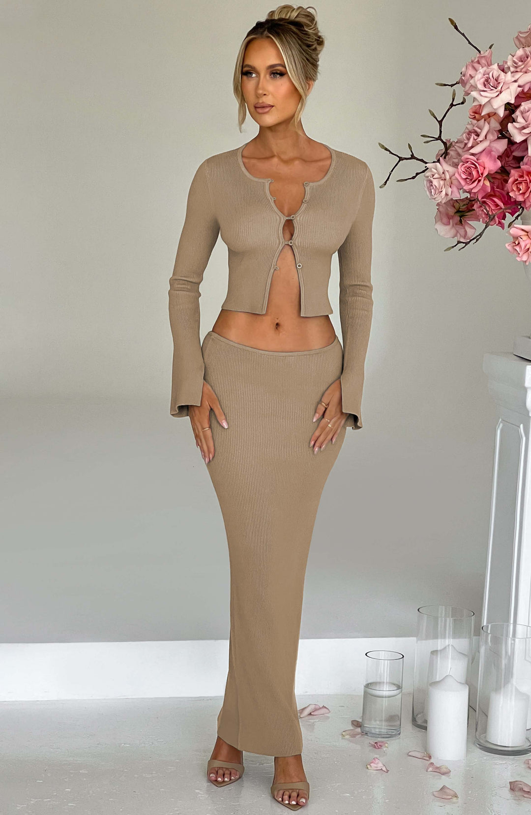 Giaette Maxi Skirt in Beige by Clandour, product photo 1