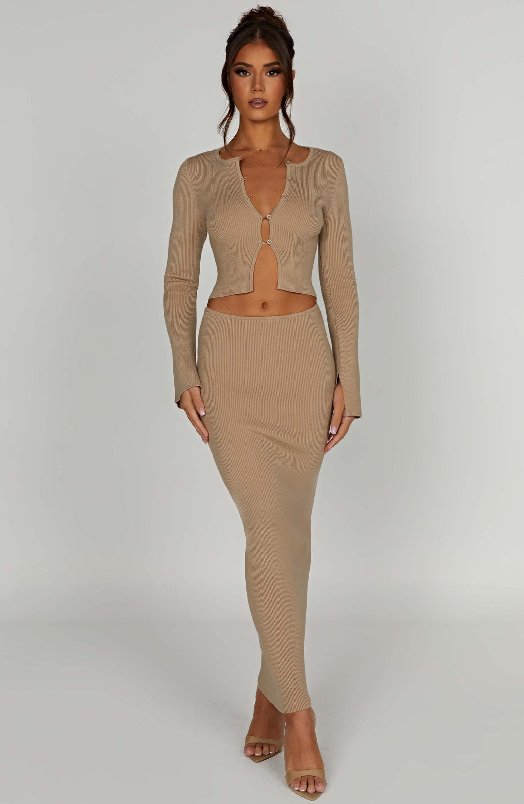 Giaette Maxi Skirt in Beige by Clandour, product photo 5