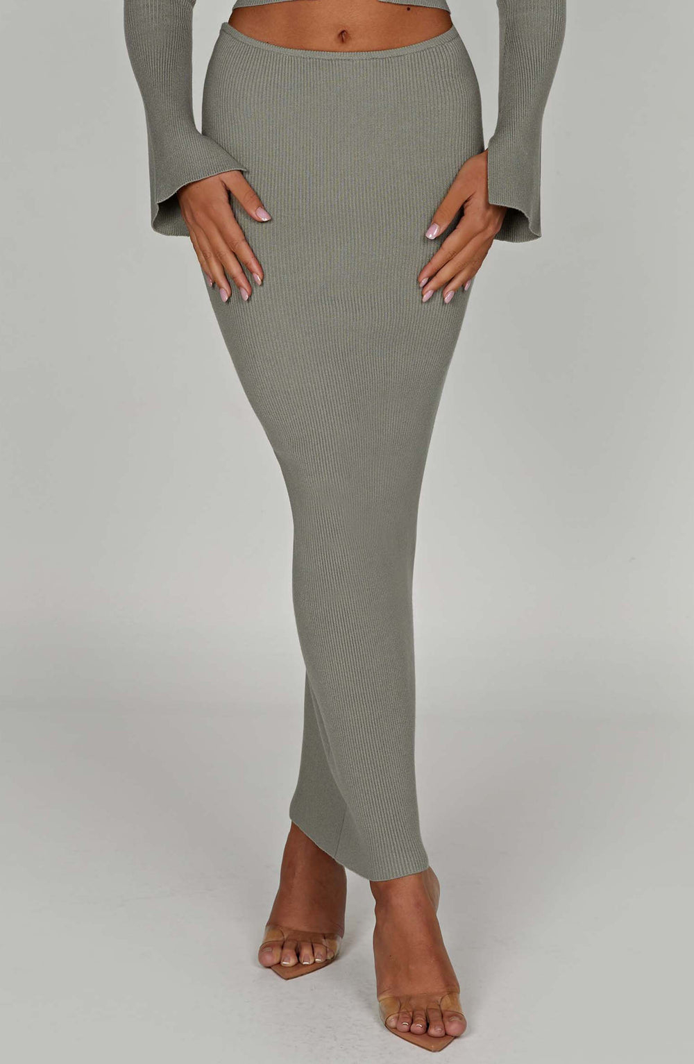 Giaette Maxi Skirt in Khaki by Clandour, product photo 2