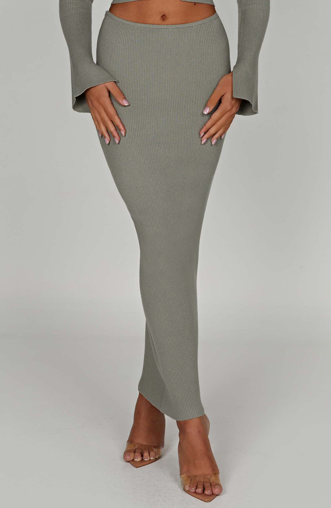 Giaette Maxi Skirt in Khaki by Clandour, product photo 2