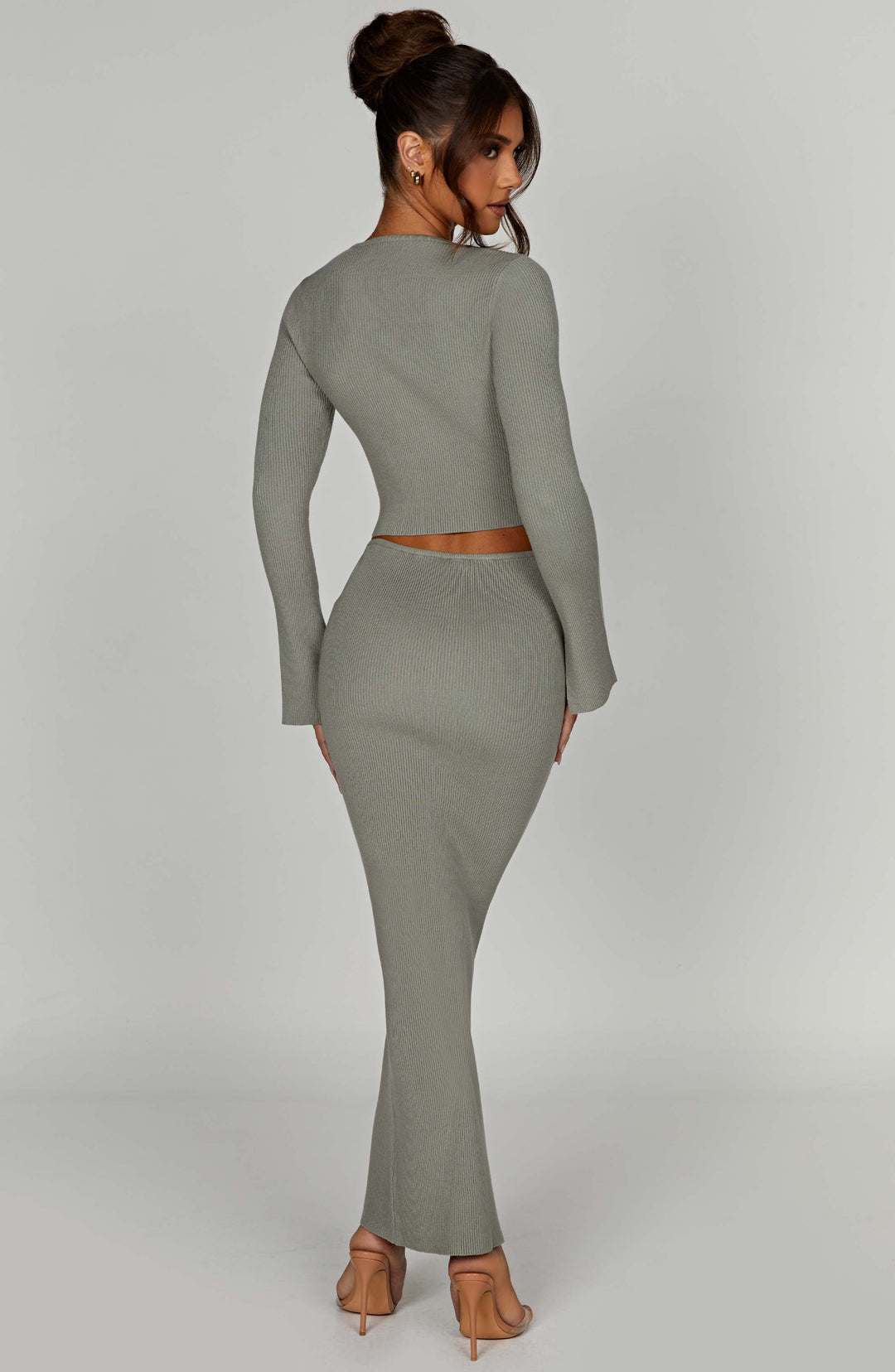 Giaette Maxi Skirt in Khaki by Clandour, product photo 3