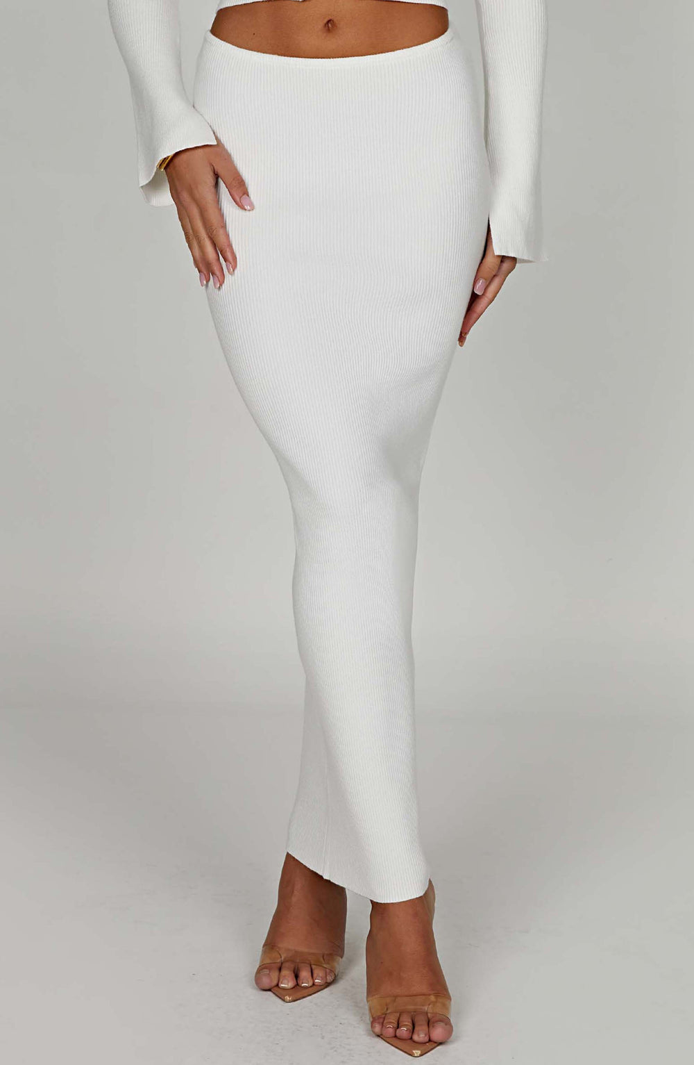 Giaette Maxi Skirt in White by Clandour, product photo 2