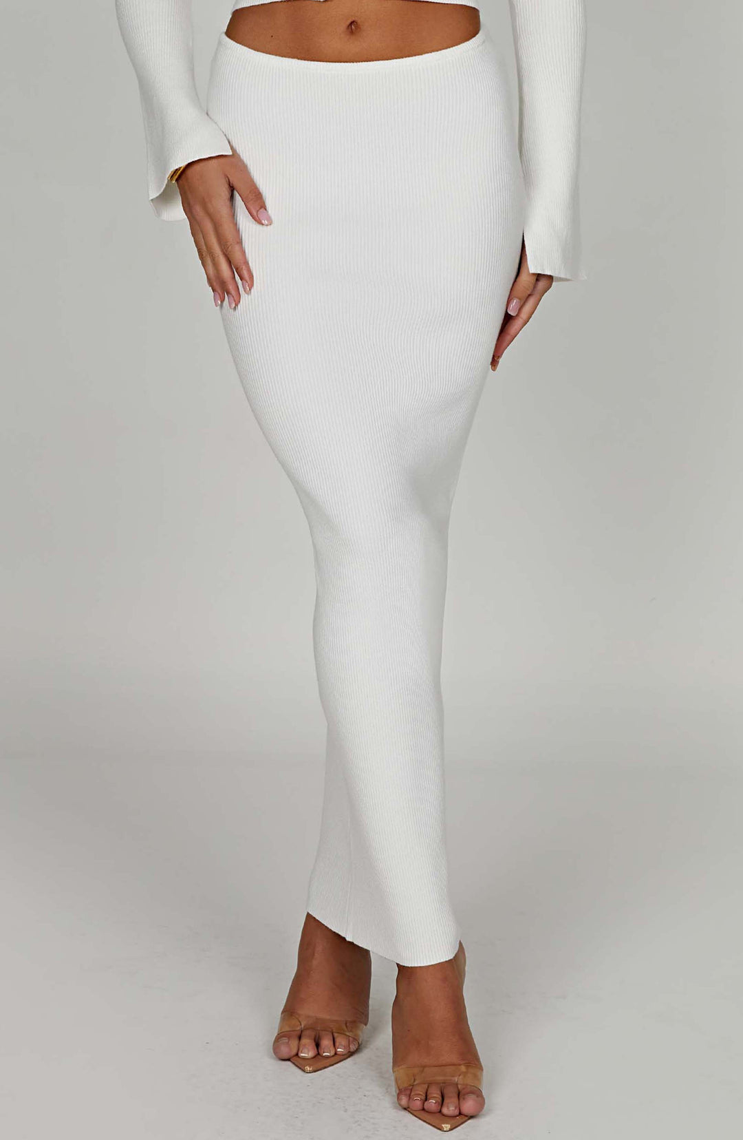 Giaette Maxi Skirt in White by Clandour, product photo 2