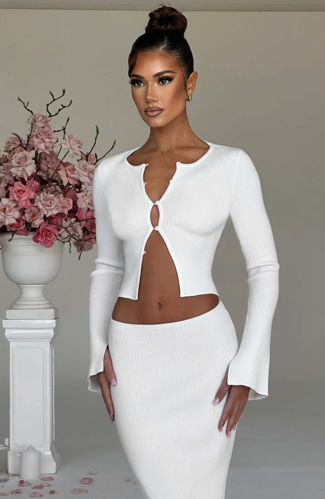 Giaette Maxi Skirt in White by Clandour, product photo 3