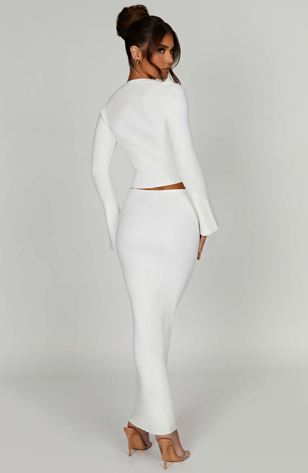 Giaette Maxi Skirt in White by Clandour, product photo 6