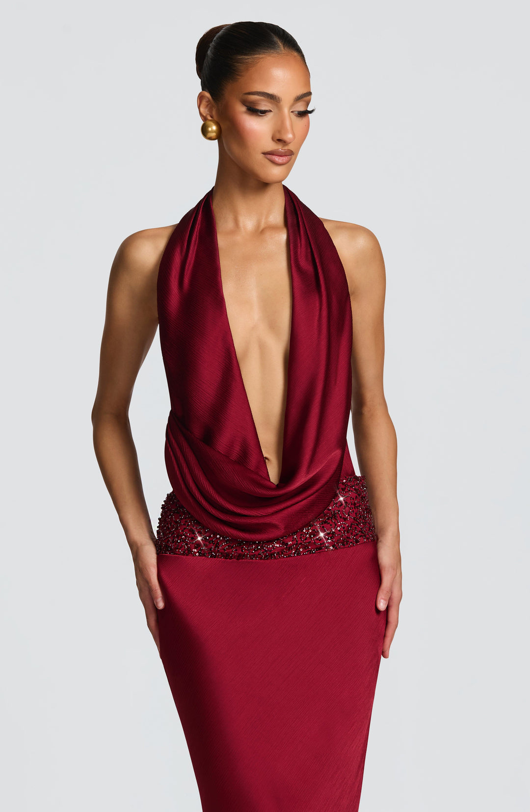 Giaia Bodysuit in Burgundy by Clandour, product photo 7