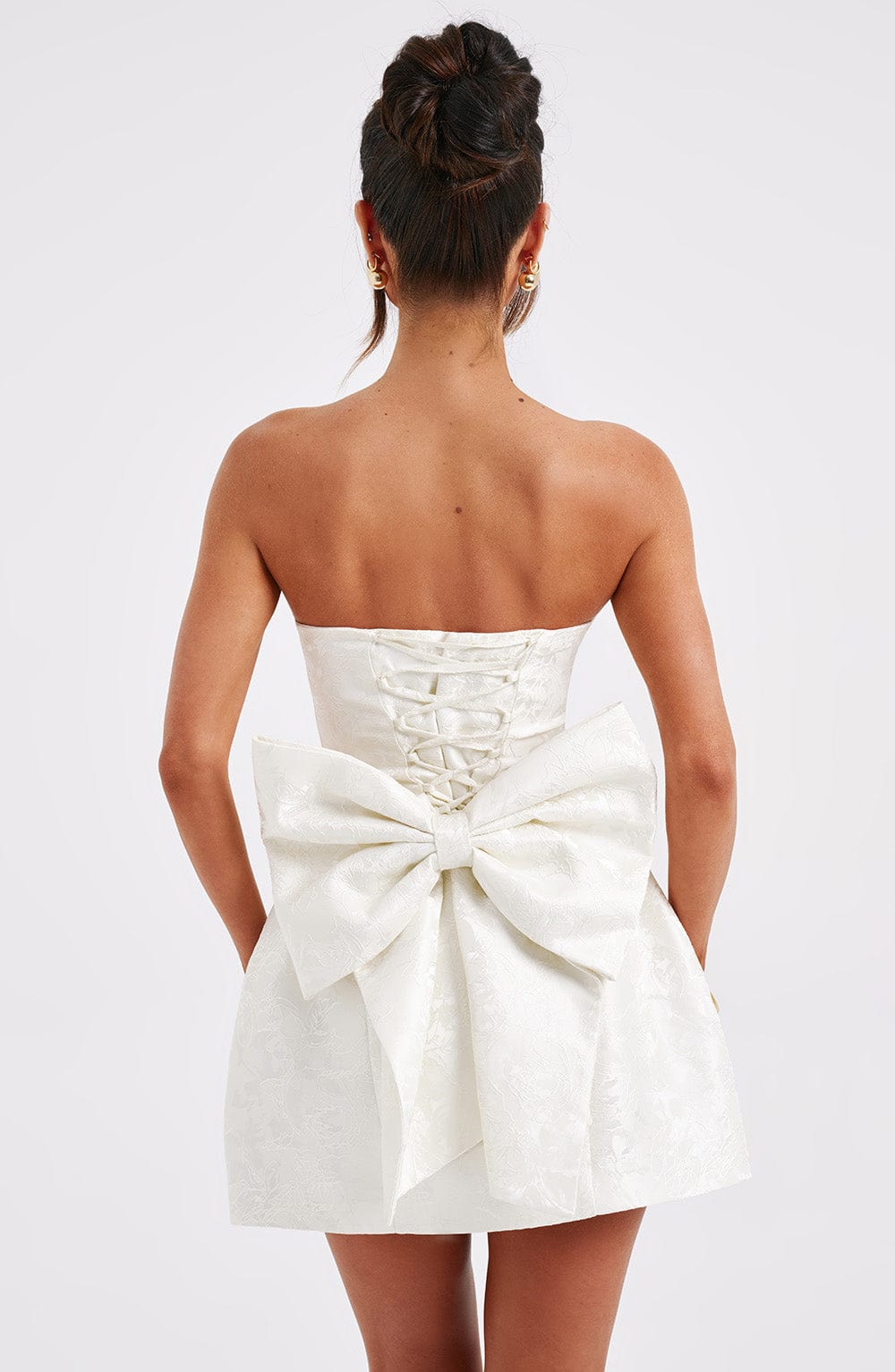 Giaina Mini Dress in Ivory by Clandour, product photo 4