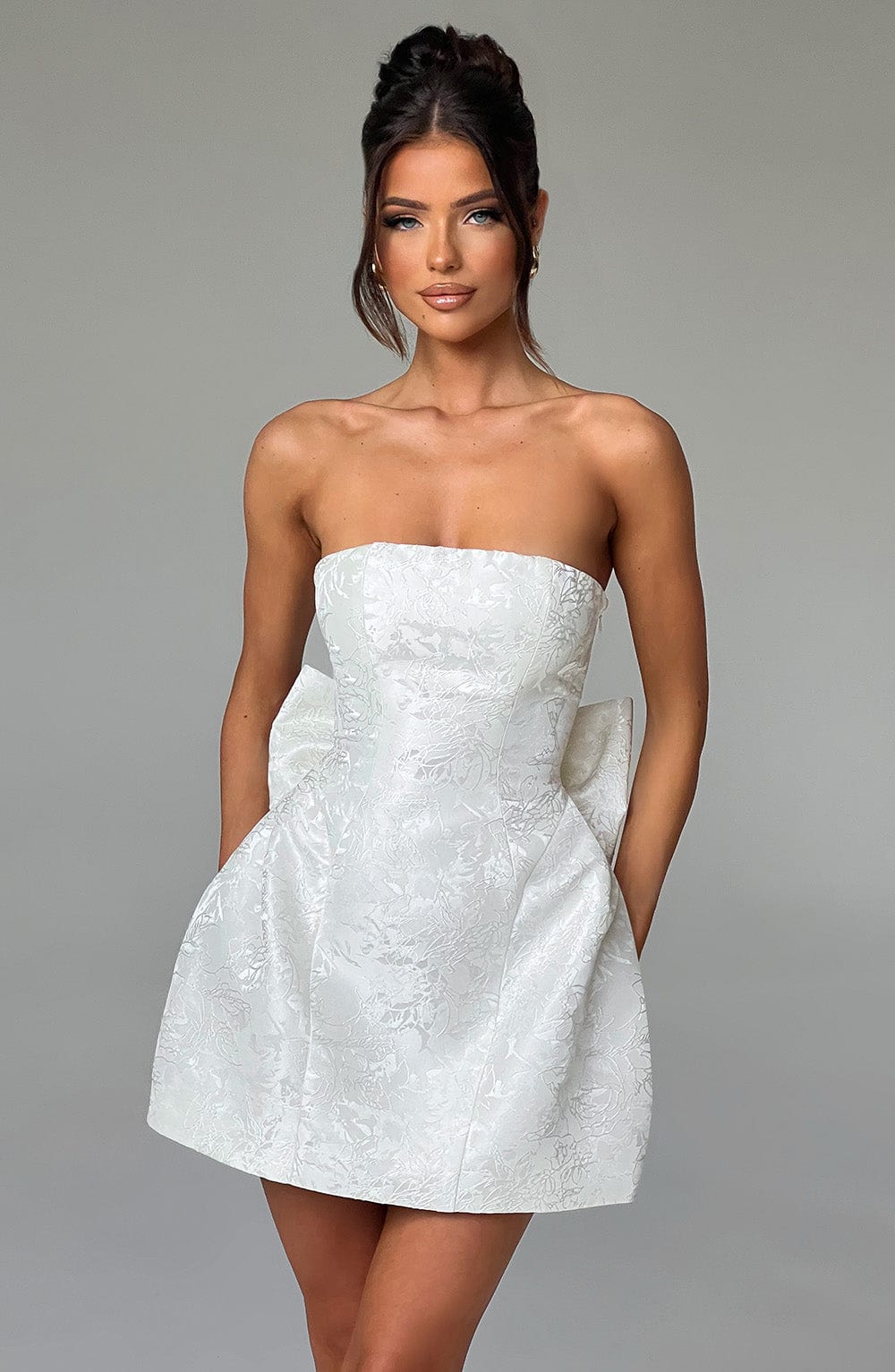 Giaina Mini Dress in Ivory by Clandour, product photo 12