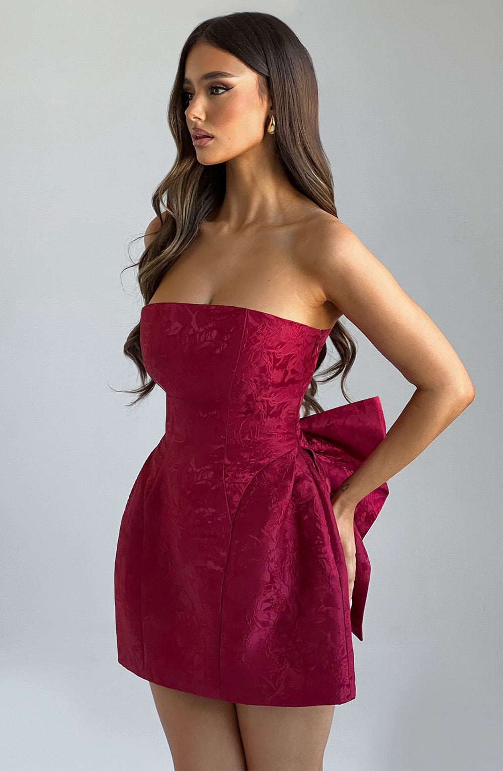 Giaina Mini Dress in Red by Clandour, product photo 3