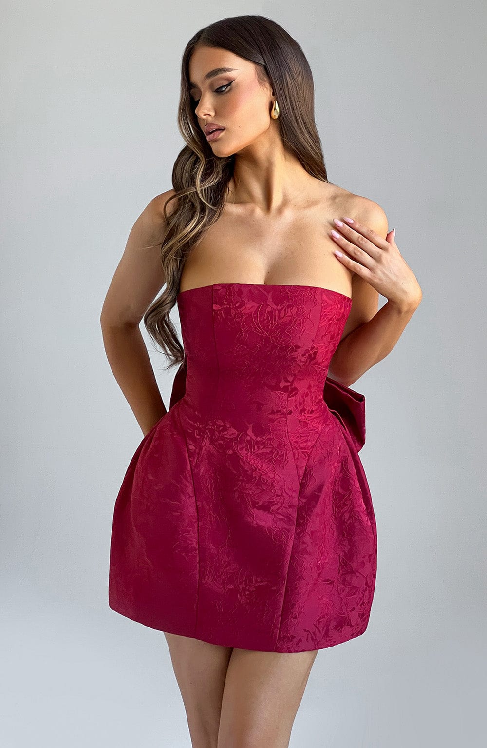 Giaina Mini Dress in Red by Clandour, product photo 4