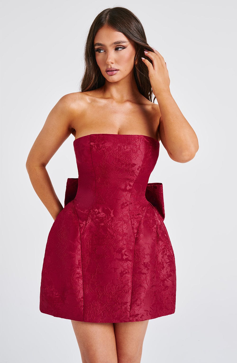 Giaina Mini Dress in Red by Clandour, product photo 9