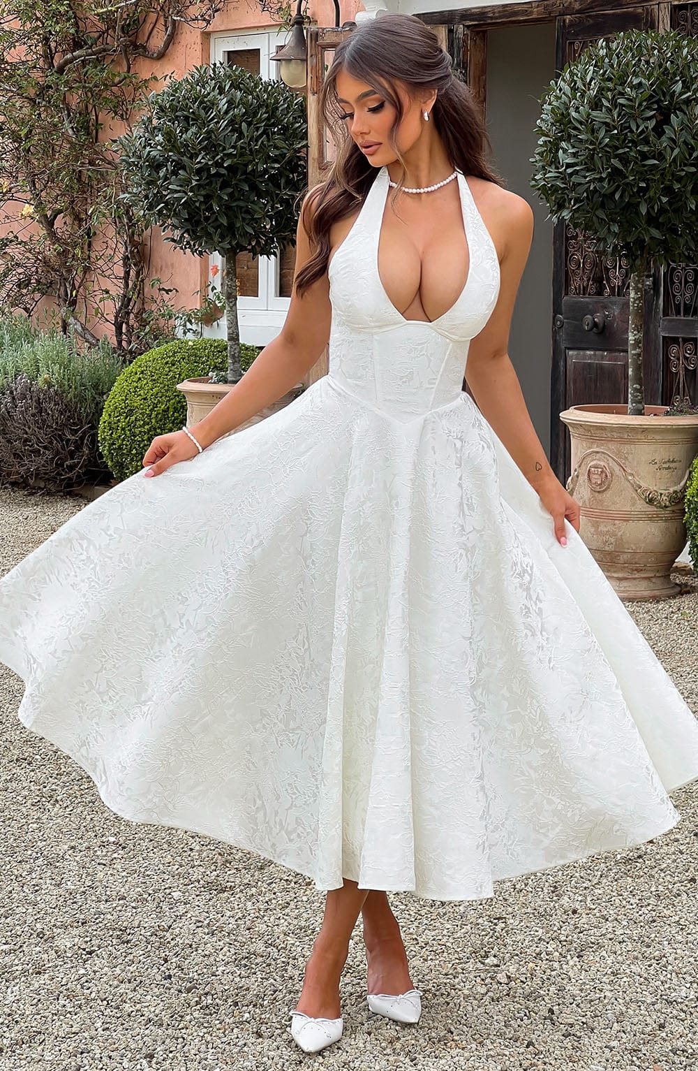 Clandour | Giaine Midi Dress - Ivory - product photo 1