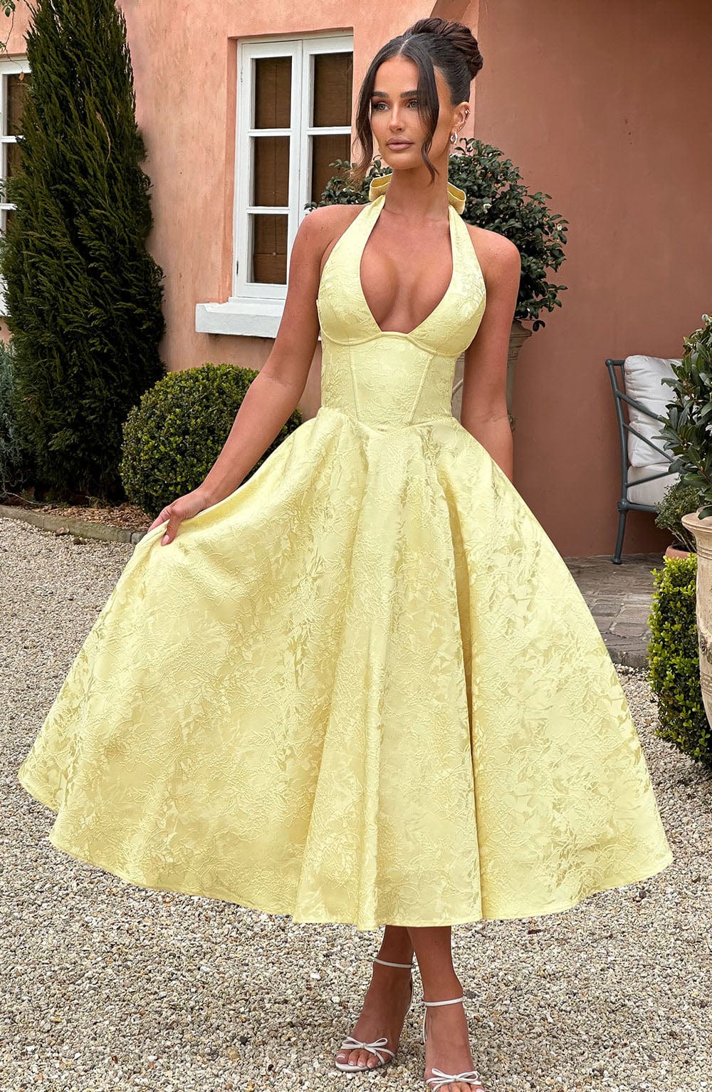 Giaine Midi Dress in Lemon by Clandour, product photo 1