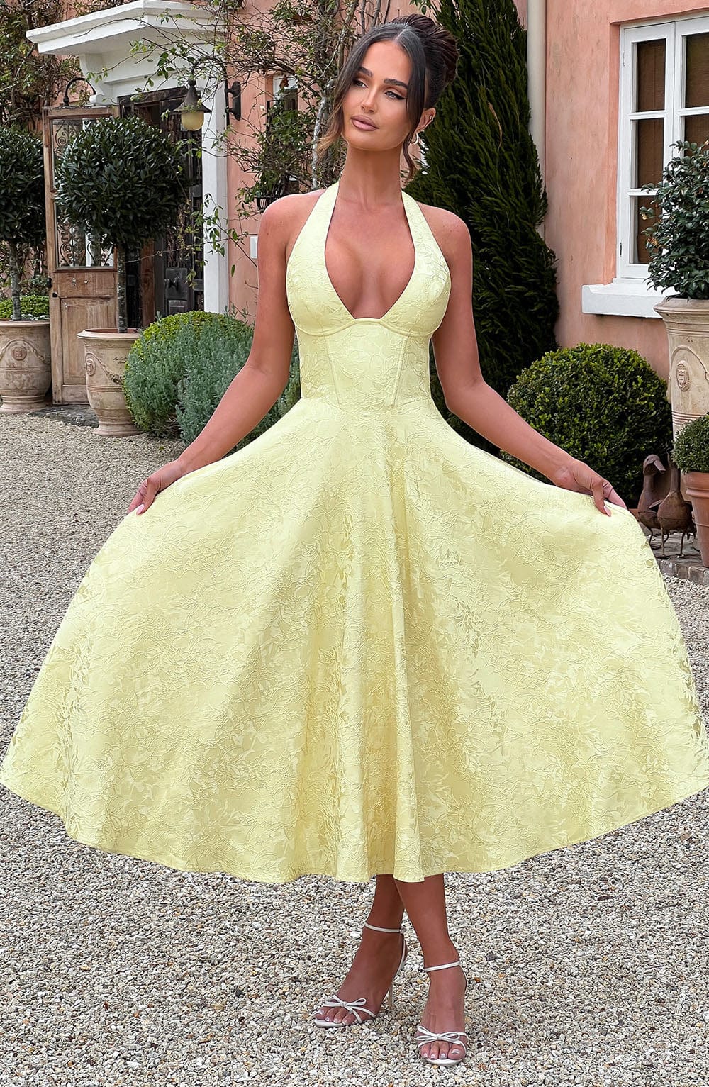 Giaine Midi Dress in Lemon by Clandour, product photo 2